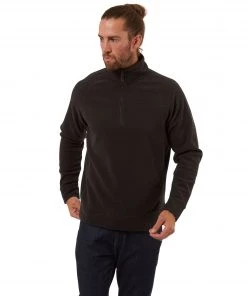 Mens Fleeces & Midlayers Craghoppers Mens Turo Half Zip Fleece -BLACK PEPPER