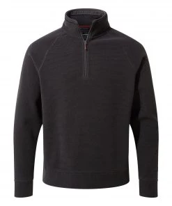 Mens Fleeces & Midlayers Craghoppers Mens Turo Half Zip Fleece -BLACK PEPPER