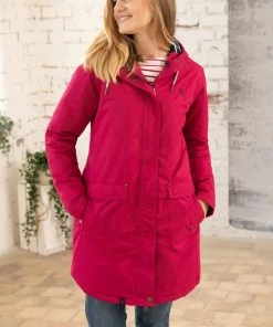 Lighthouse Long Iona Jacket-RASPBERRY