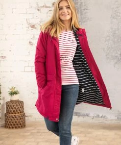Lighthouse Long Iona Jacket-RASPBERRY
