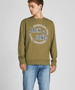 Mens Hoodies & Sweatshirts Jack & Jones JORARON Sweatshirt -OLIVE
