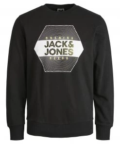 Jack & Jones JCOROLLO Sweatshirt -BLACK Mens Hoodies & Sweatshirts