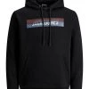 Mens Hoodies & Sweatshirts Jack & Jones JCOCURVED Hoody -BLACK