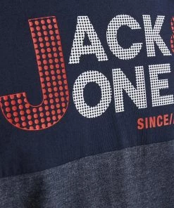 Mens Polos, Tees & Shirts Jack & Jones JCOIVAR Tee -NAVY BLAZER