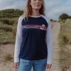 Ladies Polos, Tees & Shirts Saltrock Ladies Moonrise Stripe Raglan Tee -DARK BLUE