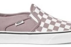 Ladies Footwear Vans Ladies Asher Shoe -PURPLE/WHITE CHECK