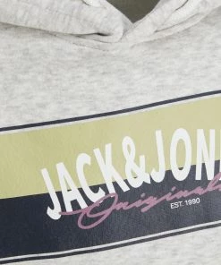 Jack & Jones JNR Kids Hoodies & Sweatshirts Jack & Jones JORMASON Boys Hoody -WHITE MELANGE (13-14, 15-16 Only)