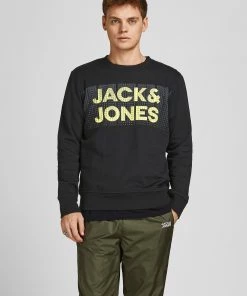 Mens Hoodies & Sweatshirts Jack & Jones JCOATHELSTAN Sweatshirt -BLACK