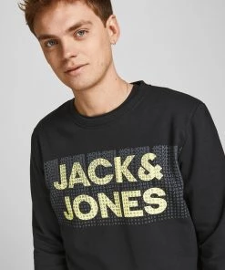 Mens Hoodies & Sweatshirts Jack & Jones JCOATHELSTAN Sweatshirt -BLACK
