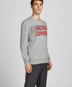 Mens Hoodies & Sweatshirts Jack & Jones JCOATHELSTAN Sweatshirt -LIGHT GREY MELANGE