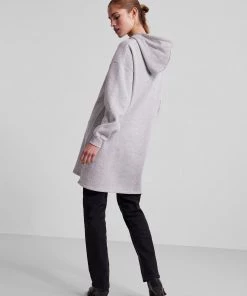 Ladies Hoodies & Sweatshirts Pieces CHILLI Sweat-Dress -LIGHT GREY MELANGE (S, L Only)