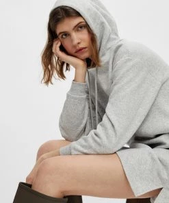 Ladies Hoodies & Sweatshirts Pieces CHILLI Sweat-Dress -LIGHT GREY MELANGE (S, L Only)