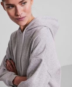 Ladies Hoodies & Sweatshirts Pieces CHILLI Sweat-Dress -LIGHT GREY MELANGE (S, L Only)