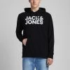 Jack & Jones JJECORP Big Logo Hoody -BLACK Mens Hoodies & Sweatshirts