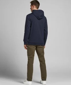 Mens Hoodies & Sweatshirts Jack & Jones JJECORP Big Logo Hoody -NAVY BLAZER