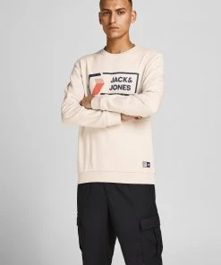 Mens Hoodies & Sweatshirts Jack & Jones JCOLOGAN Sweatshirt -MOONBEAM