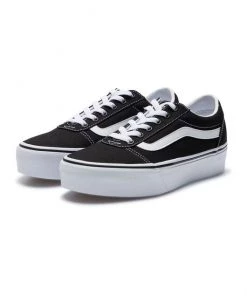 VANS Ladies Ward Platform Shoe -BLACK/WHITE Ladies Footwear