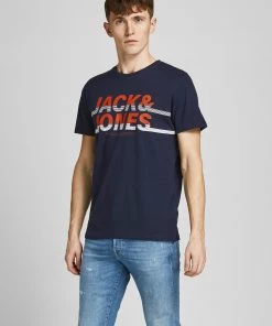 Mens Polos, Tees & Shirts Jack & Jones JCOCHARLES Tee -NAVY BLAZER