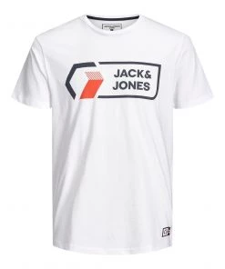 Jack & Jones JNR Jack & Jones JCOLOGAN Boys Tee -WHITE Kids Polos, Tees, & Shirts