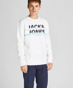 Jack & Jones JCOCHARLES Sweatshirt -WHITE Mens Hoodies & Sweatshirts
