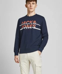 Jack & Jones JCOCHARLES Sweatshirt -NAVY BLAZER Mens Hoodies & Sweatshirts