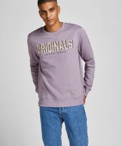 Mens Hoodies & Sweatshirts Jack & Jones JORSPRAYS Sweatshirt -PURPLE