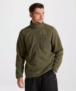 Craghoppers Mens Crawley Half Zip -OLIVE Mens Fleeces & Midlayers