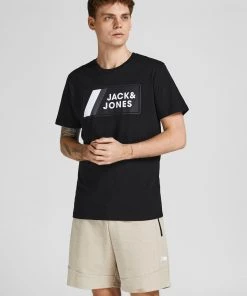 Mens Polos, Tees & Shirts Jack & Jones JCOJAKE Tee -BLACK
