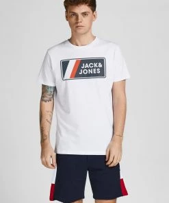 Mens Polos, Tees & Shirts Jack & Jones JCOJAKE Tee -WHITE