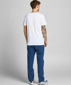 Mens Polos, Tees & Shirts Jack & Jones JCOJAKE BADGE Tee -WHITE (XL, 2XL Only)