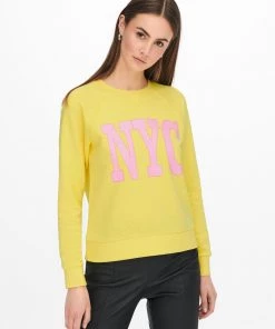 Jacqueline De Yong VENUS Sweatshirt -YELLOW Ladies Hoodies & Sweatshirts