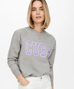 Jacqueline De Yong VENUS Sweatshirt -LIGHT GREY MELANGE