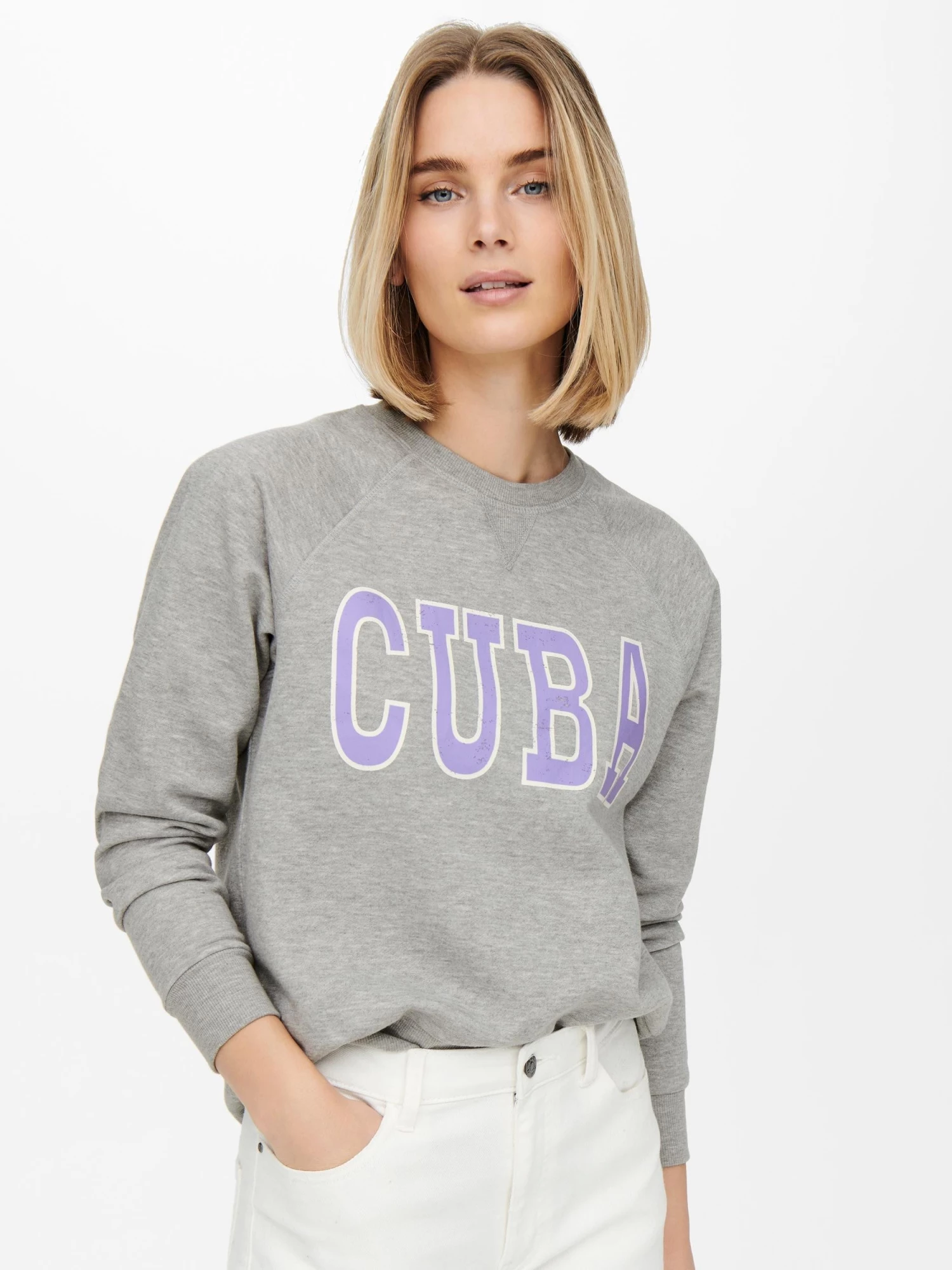 Jacqueline De Yong VENUS Sweatshirt -LIGHT GREY MELANGE