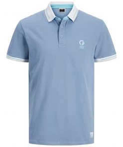 Jack & Jones JCOLOGAN Polo -FADED DENIM Mens Polos, Tees & Shirts