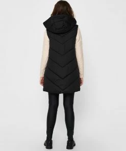 Jacqueline De Yong SKYLAR Long Bodywarmer -BLACK (Sizes XXS-XXL Available)