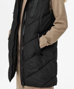 Jacqueline De Yong SKYLAR Long Bodywarmer -BLACK (Sizes XXS-XXL Available)