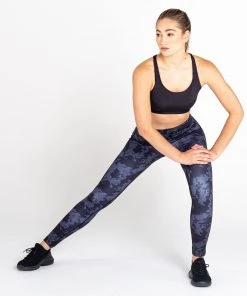 Dare2B Ladies Influential Full Leggings -BLACK/GREY Ladies Sportswear & Fitness
