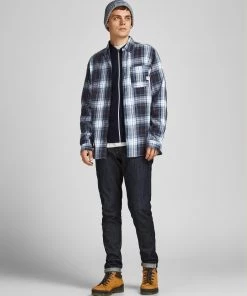 Jack & Jones JCOOWEN Long Sleeve Shirt -NAVY BLAZER