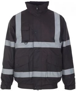 Supertouch Hi Vis Black Bomber Jacket All