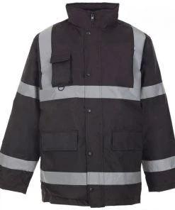Supertouch Hi Vis Black Parka Jacket