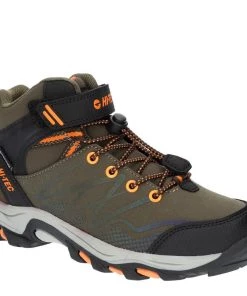 Hi Tec Kids Blackout Mid Hiking Boot -KHAKI Kids Footwear