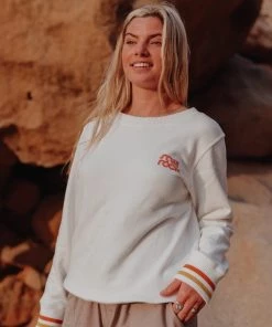 Saltrock Ladies Retro Wave Sweatshirt -WHITE