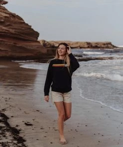 Saltrock Ladies Rainbow Sweatshirt -DARK BLUE Ladies Hoodies & Sweatshirts