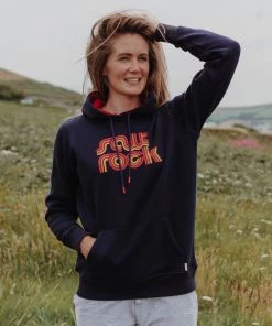 Saltrock Ladies Retro Wave Hoody -DARK BLUE Ladies Hoodies & Sweatshirts