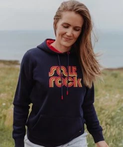 Saltrock Ladies Retro Wave Hoody -DARK BLUE Ladies Hoodies & Sweatshirts
