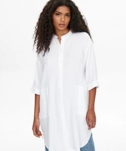 Jacqueline De Yong THEIS 3/4 Oversized Shirt -CLOUD DANCER Ladies Polos, Tees & Shirts