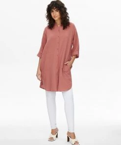 Ladies Polos, Tees & Shirts Jacqueline De Yong THEIS 3/4 Oversized Shirt -ROSE