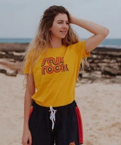 Saltrock Ladies Retro Wave Tee -YELLOW