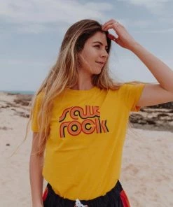 Saltrock Ladies Retro Wave Tee -YELLOW