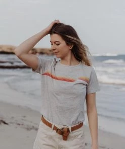 Saltrock Ladies Retro Rainbow Tee -GREY